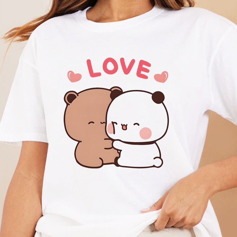 kawaiies-softtoys-plushies-kawaii-plush-Mocha and Tofu Panda Bear Love Tee Apparel 