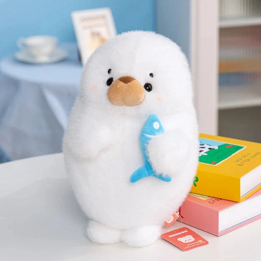 kawaiies-softtoys-plushies-kawaii-plush-Mochi Seal Plushie with Fish Soft toy 