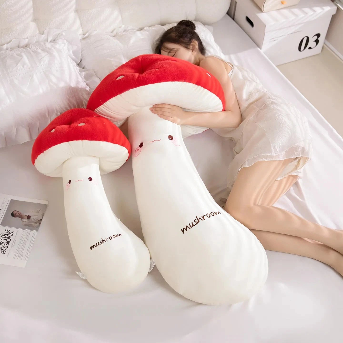 kawaiies-softtoys-plushies-kawaii-plush-Mushie the Long Snuggly Kawaii Mushroom Plushies Soft toy 