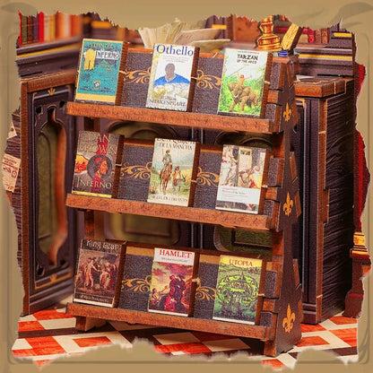 kawaiies-softtoys-plushies-kawaii-plush-Owl Bookstore Wooden Bookshelf Nook Kit Wooden Kit 