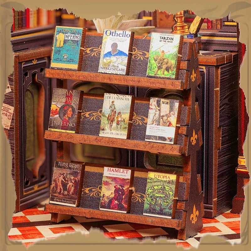 kawaiies-softtoys-plushies-kawaii-plush-Owl Bookstore Wooden Bookshelf Nook Kit Wooden Kit 