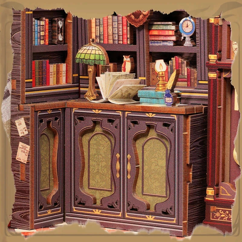 kawaiies-softtoys-plushies-kawaii-plush-Owl Bookstore Wooden Bookshelf Nook Kit Wooden Kit 
