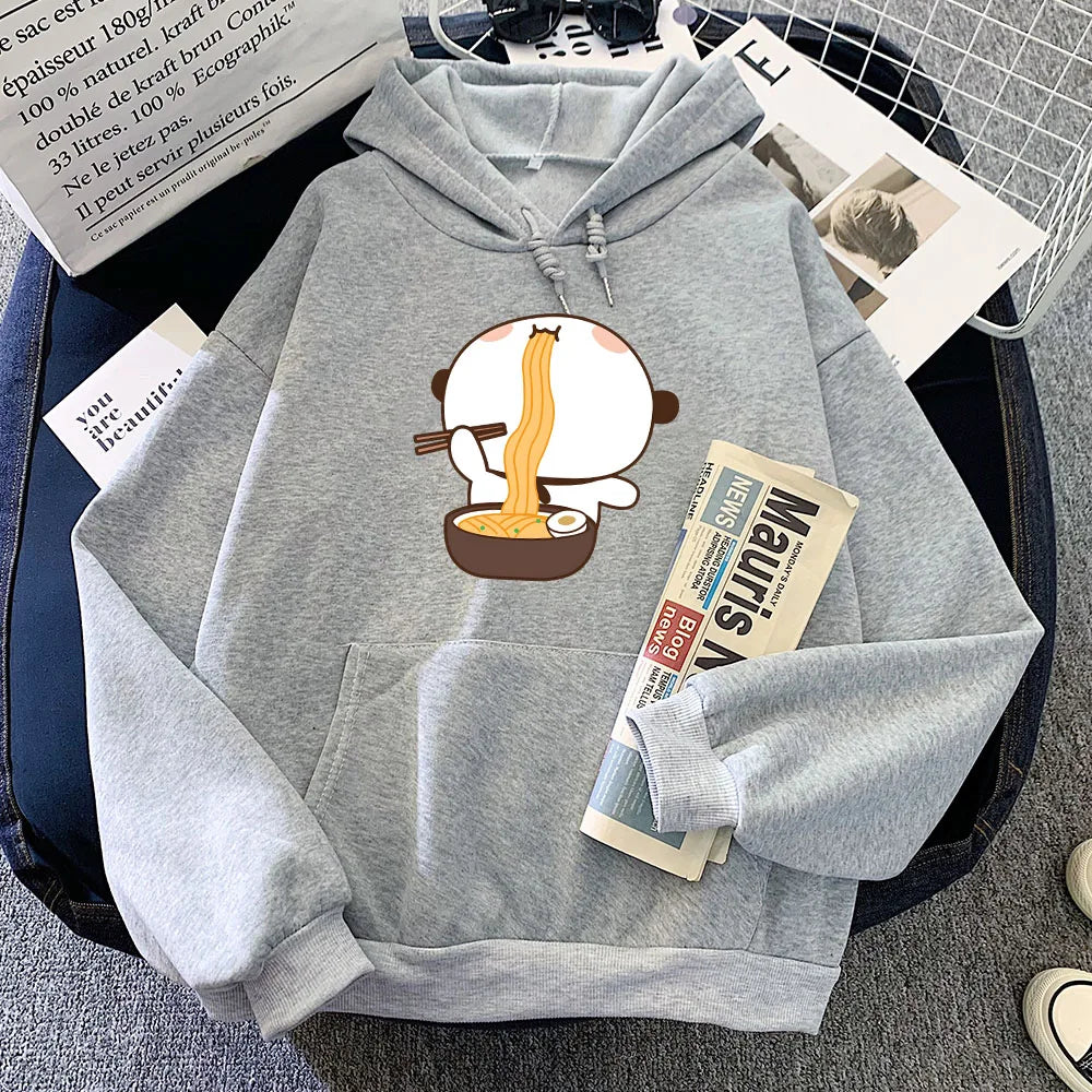 kawaiies-softtoys-plushies-kawaii-plush-Panda Eating Ramen Unisex Hoodie Hoodies Gray XS 