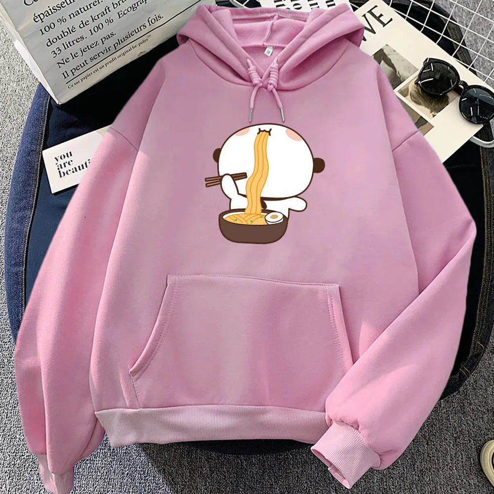 kawaiies-softtoys-plushies-kawaii-plush-Panda Eating Ramen Unisex Hoodie Hoodies Pink XS 