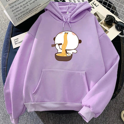 kawaiies-softtoys-plushies-kawaii-plush-Panda Eating Ramen Unisex Hoodie Hoodies Purple XS 
