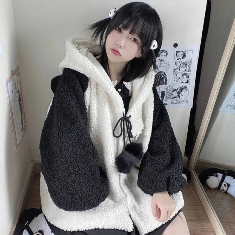 kawaiies-softtoys-plushies-kawaii-plush-Panda Puff Hoodie Jacket Apparel M 