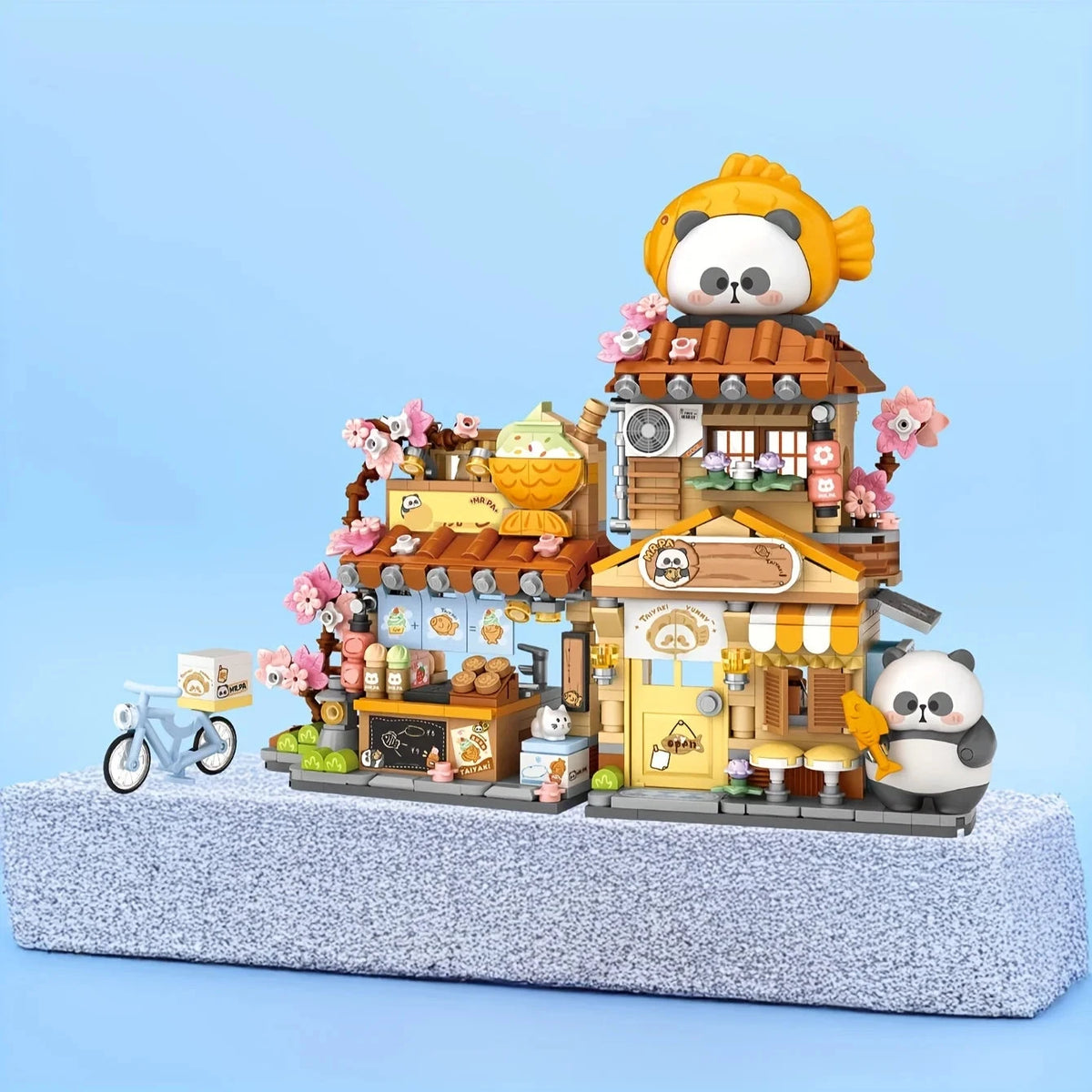 kawaiies-softtoys-plushies-kawaii-plush-Panda Taiyaki Flower Cafes Foldable Micro Building Set Collection Build it 