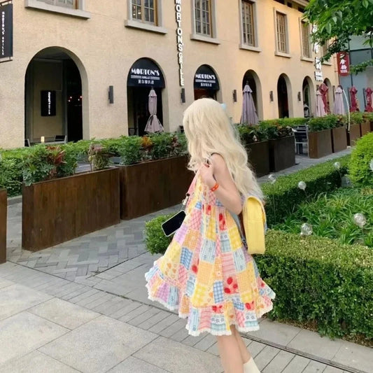 kawaiies-softtoys-plushies-kawaii-plush-Patch Me If You Can – Colourful Cottagecore Women's Sundress Apparel 