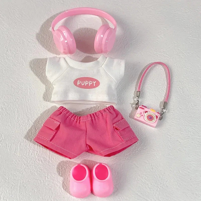 kawaiies-softtoys-plushies-kawaii-plush-. Pink and Purple Puppy Besties Labubu Outfit Accessories 10 no doll 