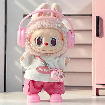 kawaiies-softtoys-plushies-kawaii-plush-. Pink and Purple Puppy Besties Labubu Outfit Accessories 