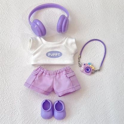 kawaiies-softtoys-plushies-kawaii-plush-. Pink and Purple Puppy Besties Labubu Outfit Accessories 5 no doll 