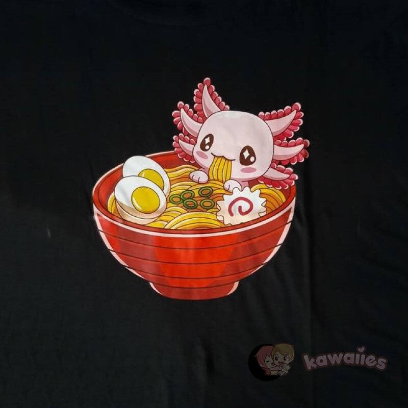 kawaiies-softtoys-plushies-kawaii-plush-Pink Axolotl Bathing in Ramen Tee | NEW Apparel 