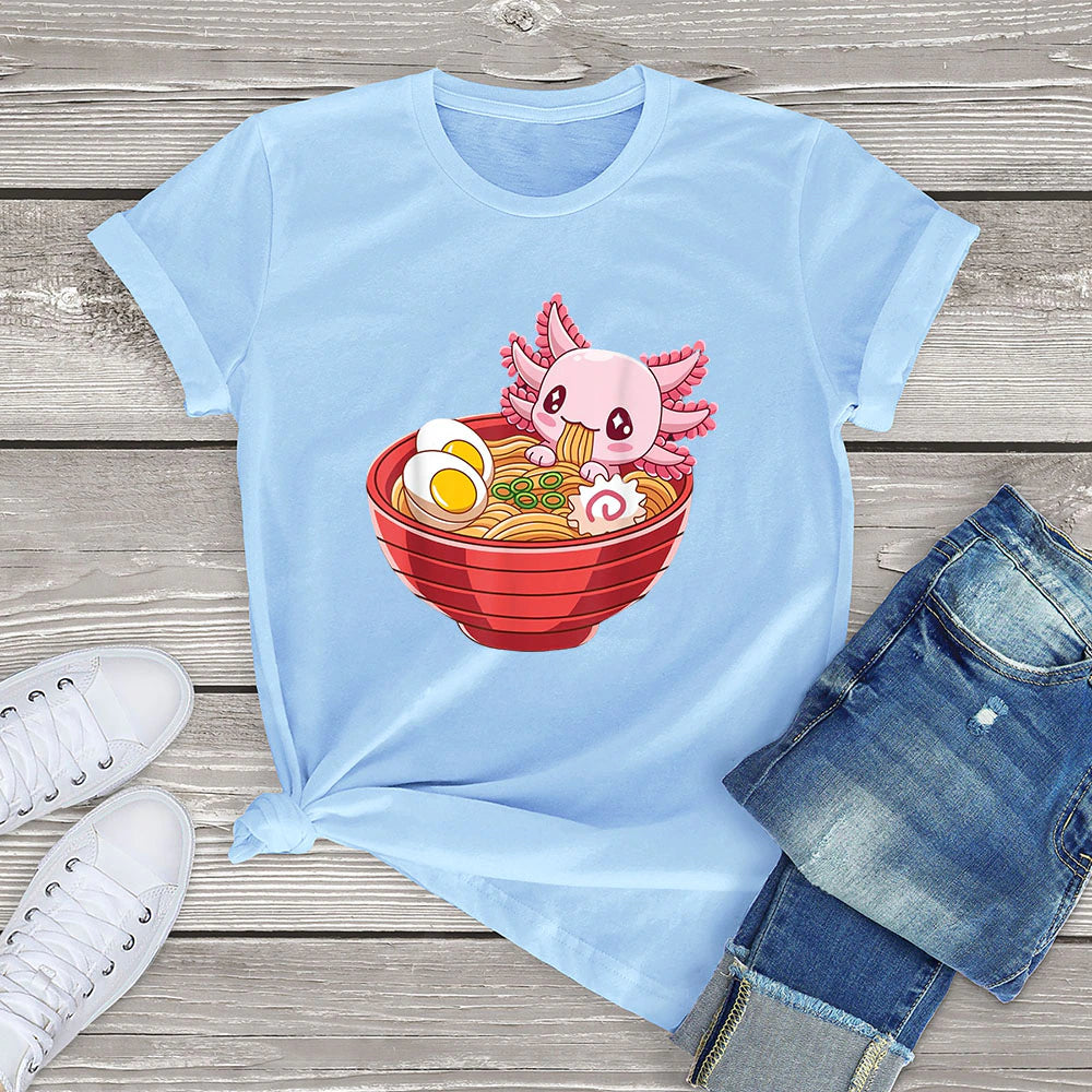 kawaiies-softtoys-plushies-kawaii-plush-Pink Axolotl Bathing in Ramen Tee | NEW Apparel Sky Blue XS 