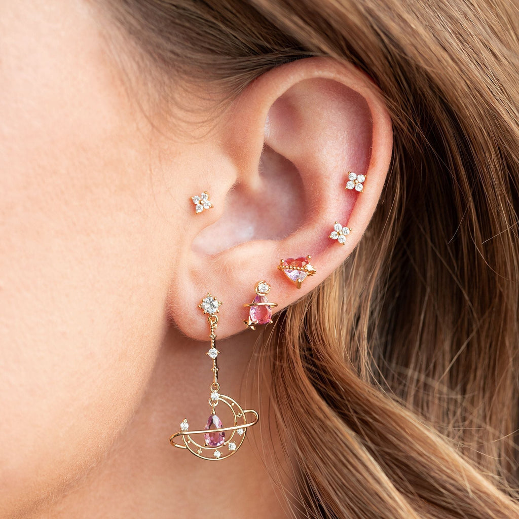 kawaiies-softtoys-plushies-kawaii-plush-Pink Blue Teardrop Gold-Plated Stud Earrings Earrings 