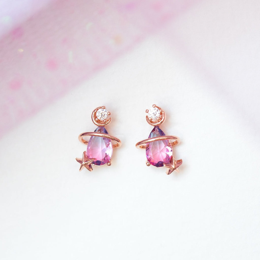 kawaiies-softtoys-plushies-kawaii-plush-Pink Blue Teardrop Gold-Plated Stud Earrings Earrings Rose Gold 