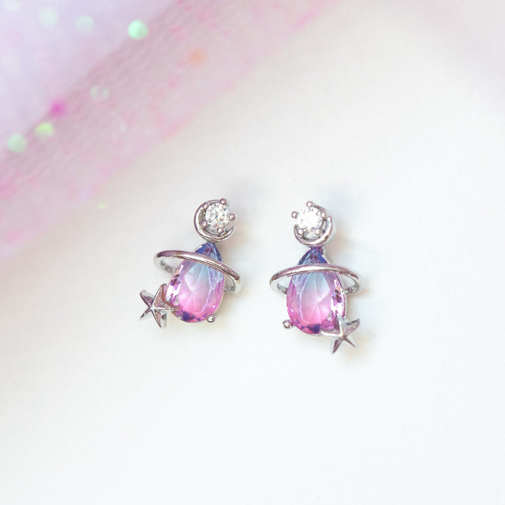 kawaiies-softtoys-plushies-kawaii-plush-Pink Blue Teardrop Gold-Plated Stud Earrings Earrings Silver 