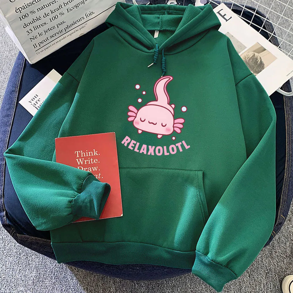 Pink Chilling Axolotl Unisex Hoodies Kawaiies