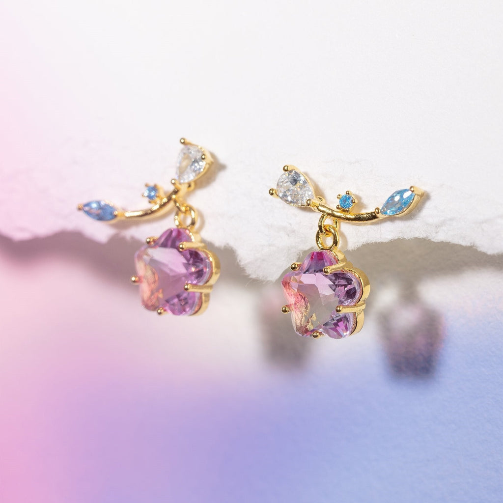 kawaiies-softtoys-plushies-kawaii-plush-Pink Shooting Star Gold-Plated Stud Earrings Earrings 