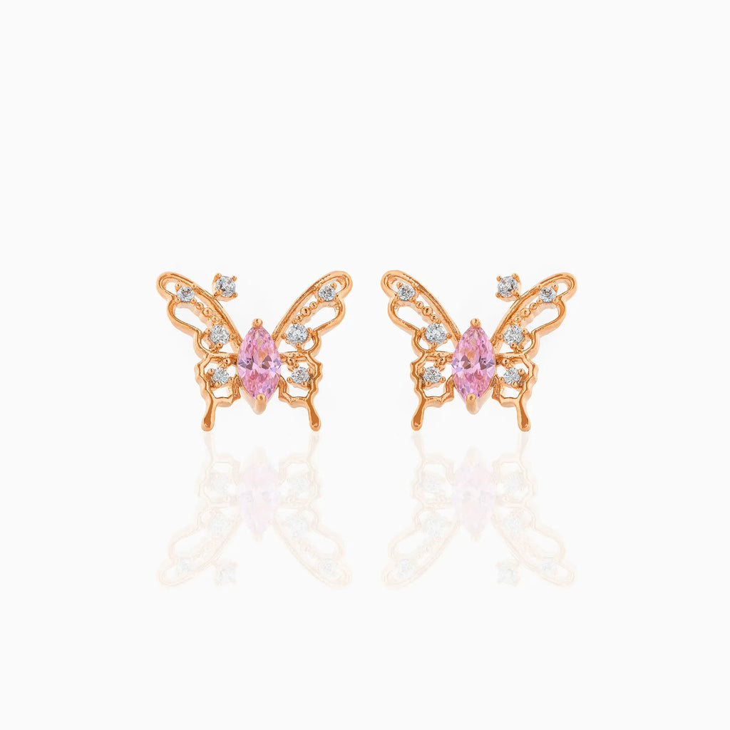 kawaiies-softtoys-plushies-kawaii-plush-Pink Starry Butterfly Gold-plated Stud Earrings Earrings 