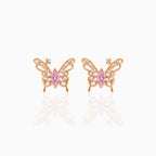 kawaiies-softtoys-plushies-kawaii-plush-Pink Starry Butterfly Gold-plated Stud Earrings Earrings Rose gold 
