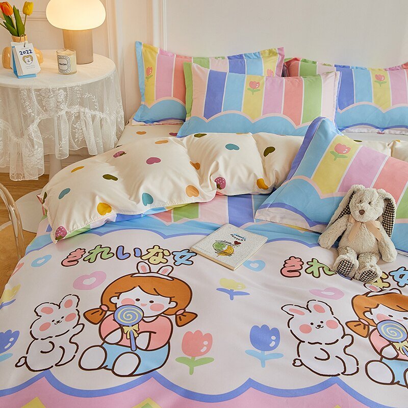 kawaiies-softtoys-plushies-kawaii-plush-Playtime with Teddy Japanese Bedding Sets Bedding Sets 