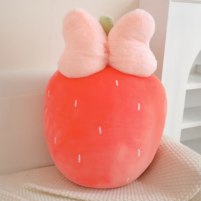 kawaiies-softtoys-plushies-kawaii-plush-Plumpy Strawberry Plushies | NEW Soft toy 25cm Dark Pink 