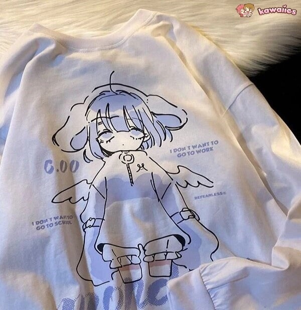 kawaiies-softtoys-plushies-kawaii-plush-Purple Anime Angel Women's Sweatshirt Sweatshirt 