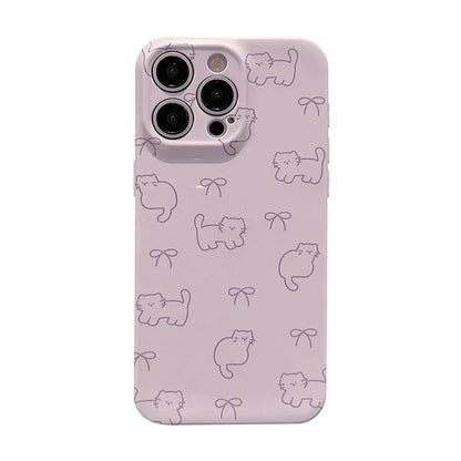 kawaiies-softtoys-plushies-kawaii-plush-Purple Kitten Patterned iPhone Case Accessories 