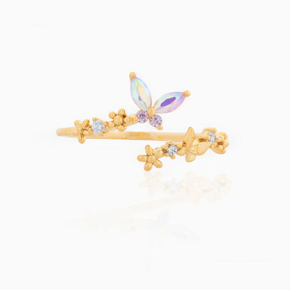 kawaiies-softtoys-plushies-kawaii-plush-Rainbow Butterfly Floral Gold-plated Adjustable Ring Ring 