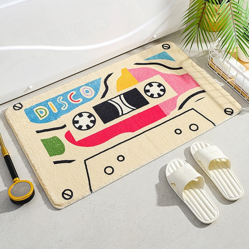 kawaiies-softtoys-plushies-kawaii-plush-Retro Classic Cassette Music Tape Soft Bath Mat | NEW Home Decor 40 x 60cm Disco 