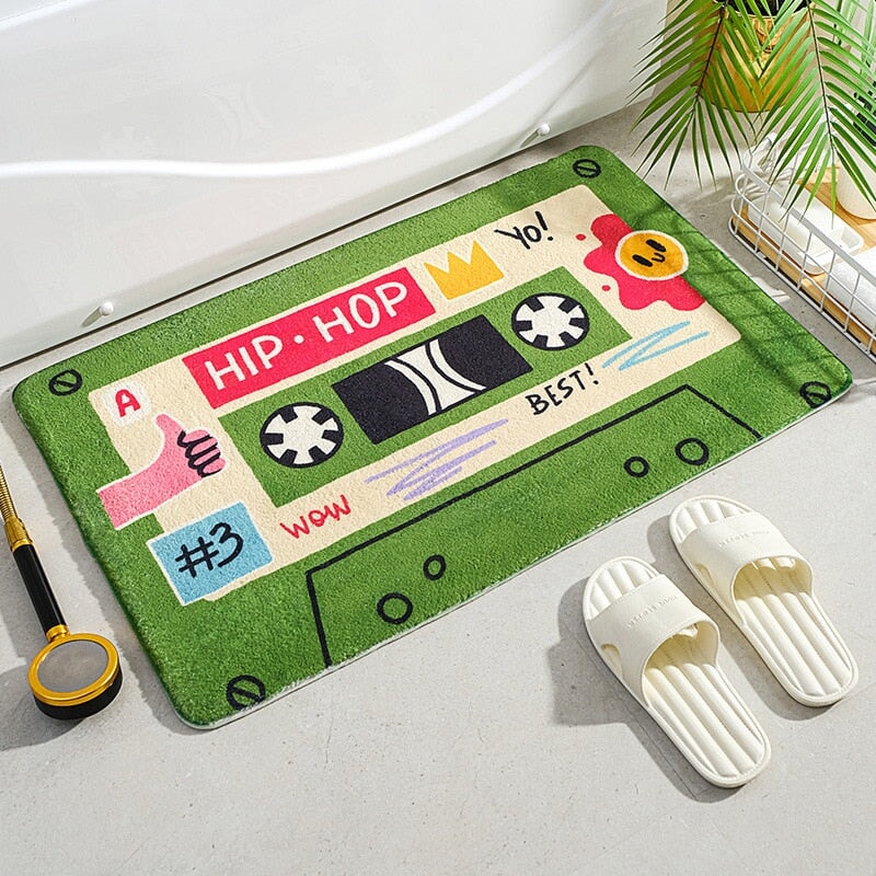 kawaiies-softtoys-plushies-kawaii-plush-Retro Classic Cassette Music Tape Soft Bath Mat | NEW Home Decor 40 x 60cm Hip Hop 