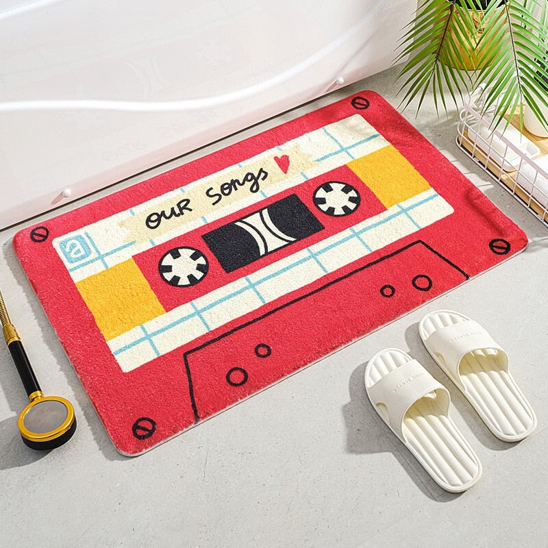 kawaiies-softtoys-plushies-kawaii-plush-Retro Classic Cassette Music Tape Soft Bath Mat | NEW Home Decor 40 x 60cm Our Songs 