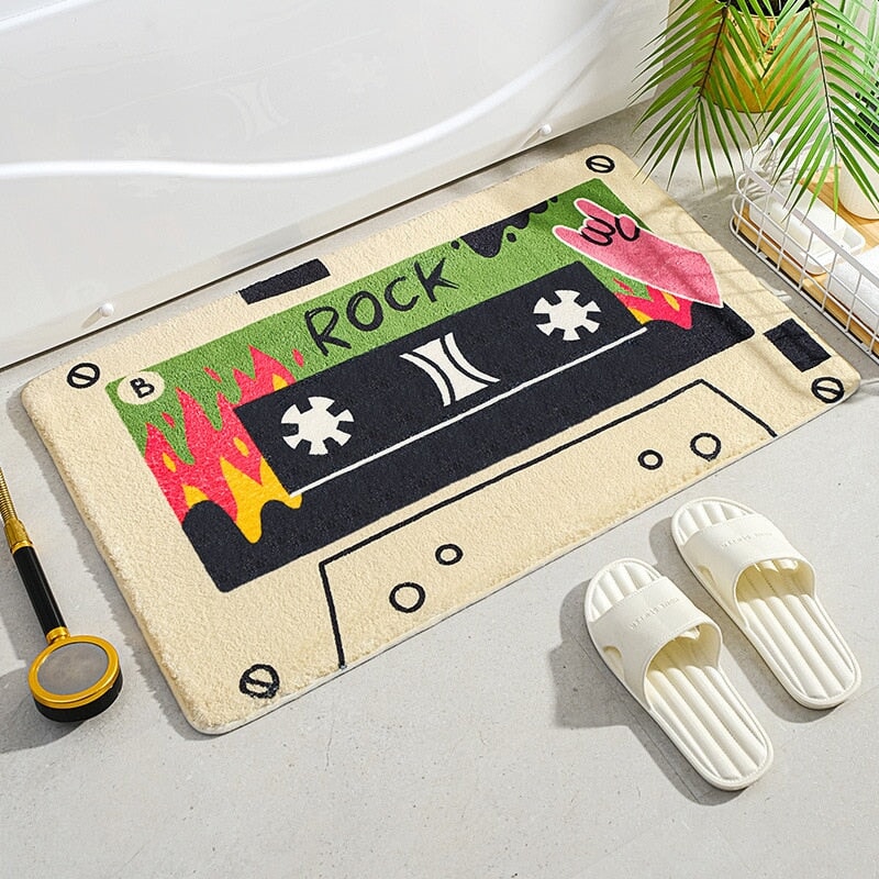 kawaiies-softtoys-plushies-kawaii-plush-Retro Classic Cassette Music Tape Soft Bath Mat | NEW Home Decor 40 x 60cm Rock 