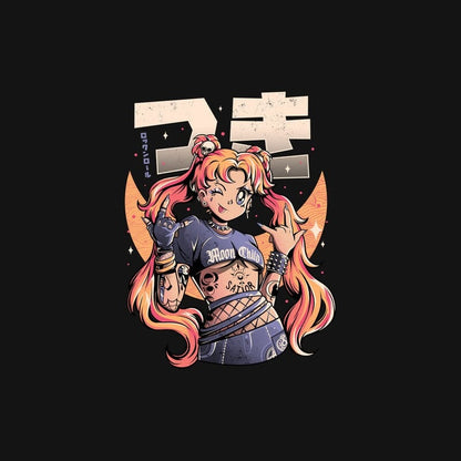 kawaiies-softtoys-plushies-kawaii-plush-Rock On Usagi Tsukino Stone Wash Oversized Tee Tops 