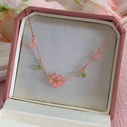 kawaiies-softtoys-plushies-kawaii-plush-Romantic Sakura Cherry Blossoms Flower Necklace Jewelry Blush Bloom 