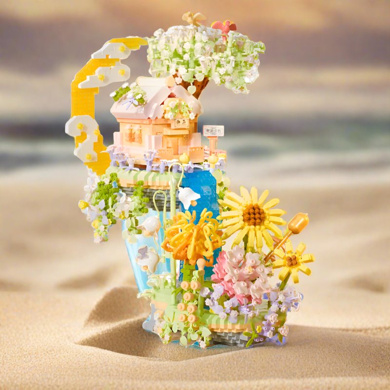 kawaiies-softtoys-plushies-kawaii-plush-Romantic Waterfall Orchard Villa Micro Building Blocks With Light Build it 