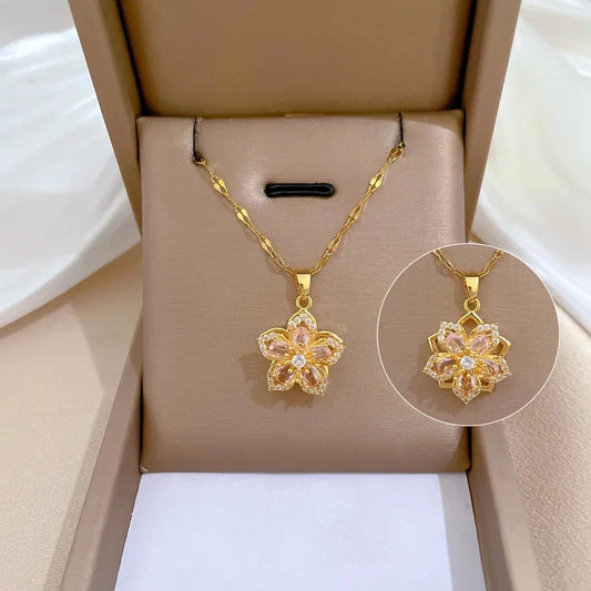 kawaiies-softtoys-plushies-kawaii-plush-Rotatable Sakura Flower Pendant Necklace Jewelry 