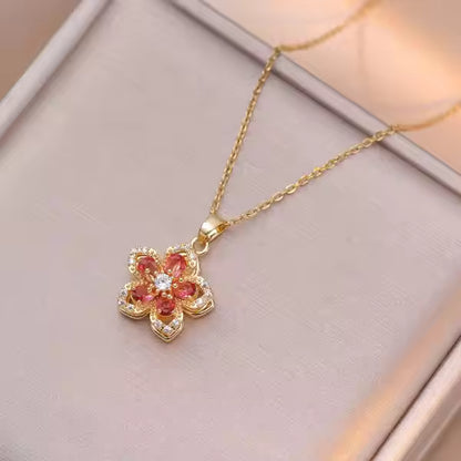 kawaiies-softtoys-plushies-kawaii-plush-Rotatable Sakura Flower Pendant Necklace Jewelry Rose 