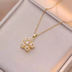 kawaiies-softtoys-plushies-kawaii-plush-Rotatable Sakura Flower Pendant Necklace Jewelry White 