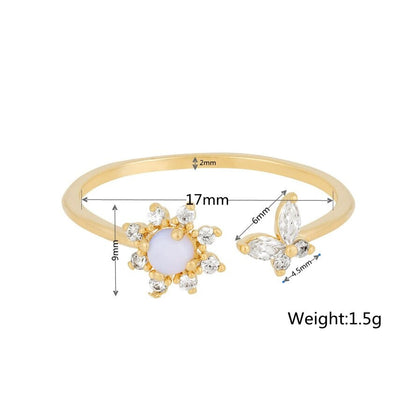 kawaiies-softtoys-plushies-kawaii-plush-Sakura Butterfly Gold-plated Adjustable Rings | NEW Ring 