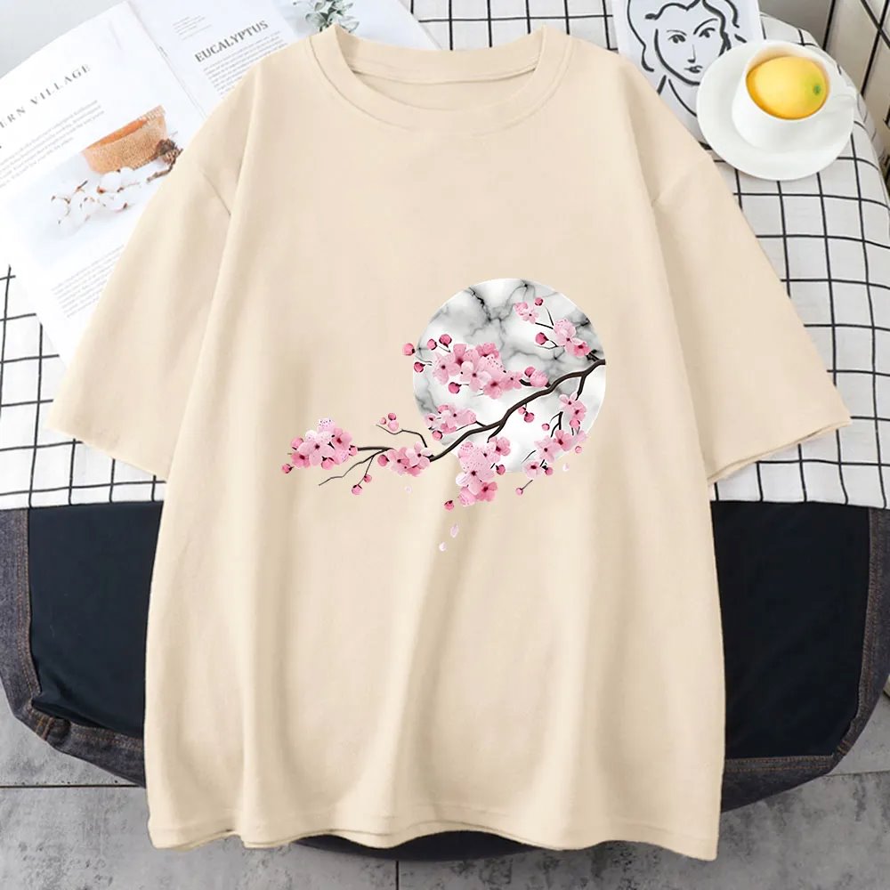 kawaiies-softtoys-plushies-kawaii-plush-Sakura Cherry Blossom Full Moon Cotton Tee Apparel 