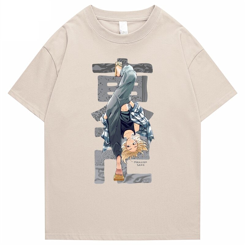 kawaiies-softtoys-plushies-kawaii-plush-Sano Manjiro East Manji Print Tee Tops Cream S 