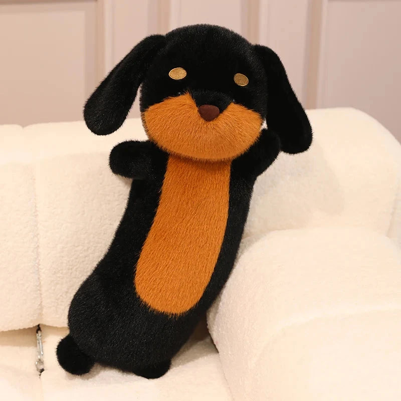 kawaiies-softtoys-plushies-kawaii-plush-Sausage Dog Long Snuggle Buddy Soft toy Black 35cm 