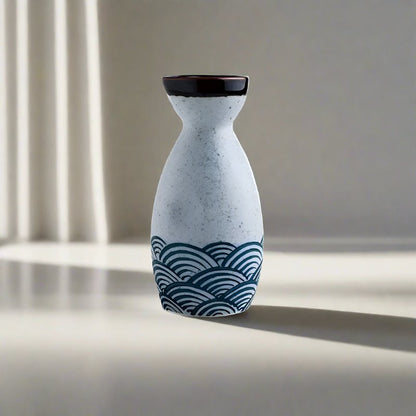 kawaiies-softtoys-plushies-kawaii-plush-Seigaiha Sea Blue Japanese Ceramic Sake Set Home Decor 