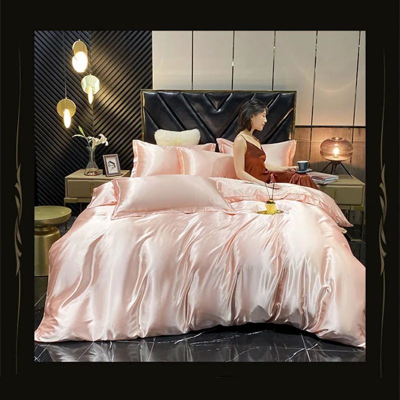 kawaiies-softtoys-plushies-kawaii-plush-Shades of Pink Mulberry Silk Bedding Set Bedding Sets 