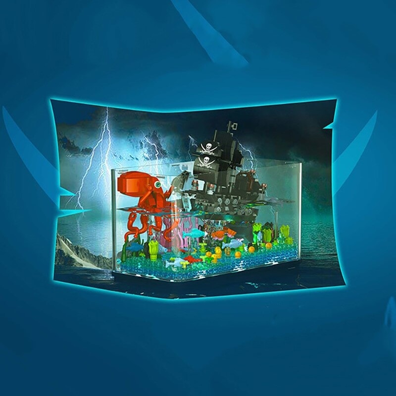 Shipwreck Aquarium Tank Light up Micro Building Set – Kawaiies