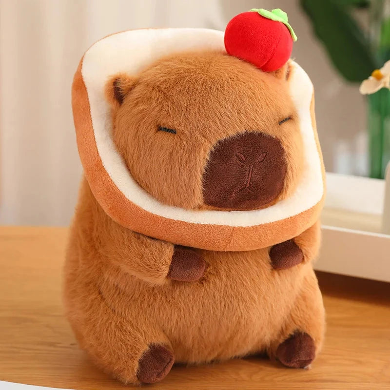 kawaiies-softtoys-plushies-kawaii-plush-Silly Capybara Toast Turtle Snotty Plushie Family Soft toy Dark Bread Apple 30cm 
