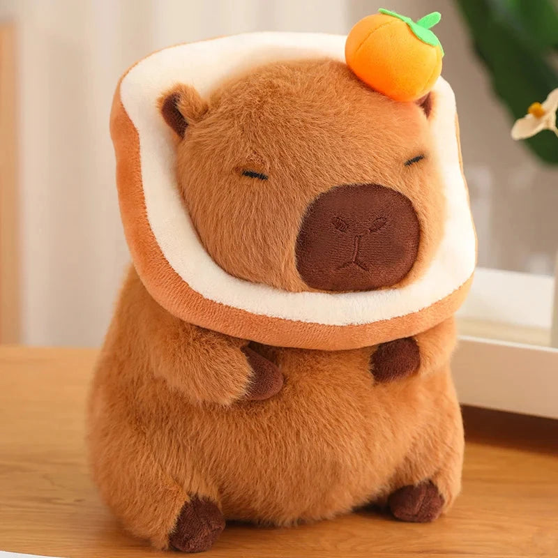 kawaiies-softtoys-plushies-kawaii-plush-Silly Capybara Toast Turtle Snotty Plushie Family Soft toy Dark Bread Orange 30cm 