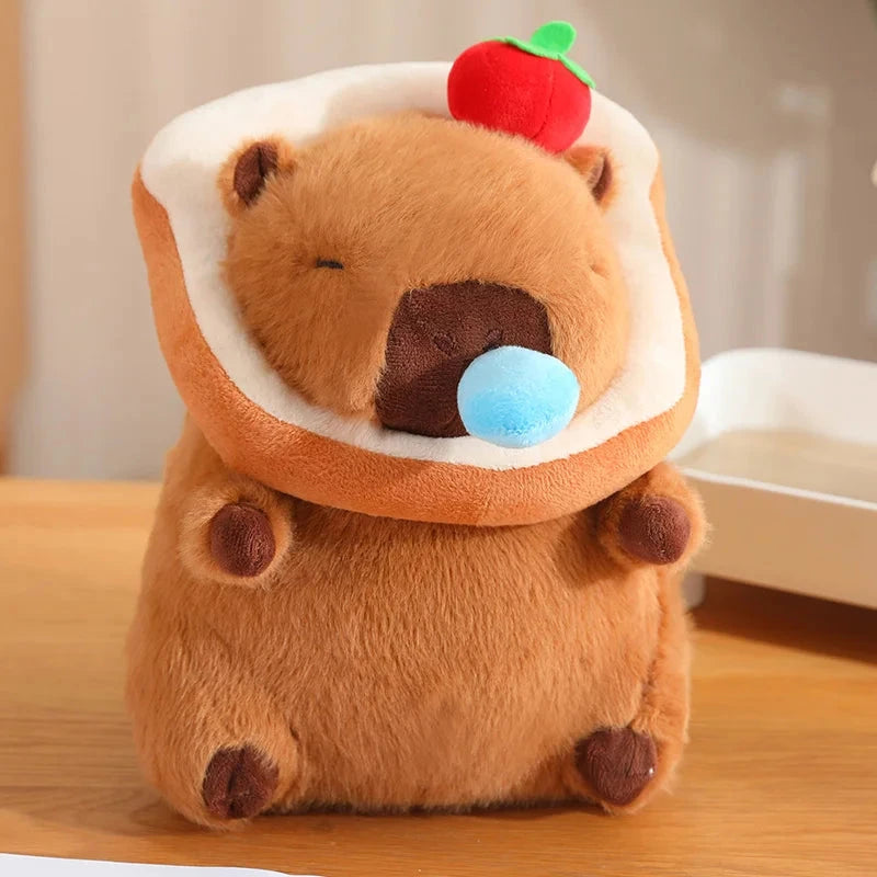 kawaiies-softtoys-plushies-kawaii-plush-Silly Capybara Toast Turtle Snotty Plushie Family Soft toy Dark Bread Snot Apple 30cm 
