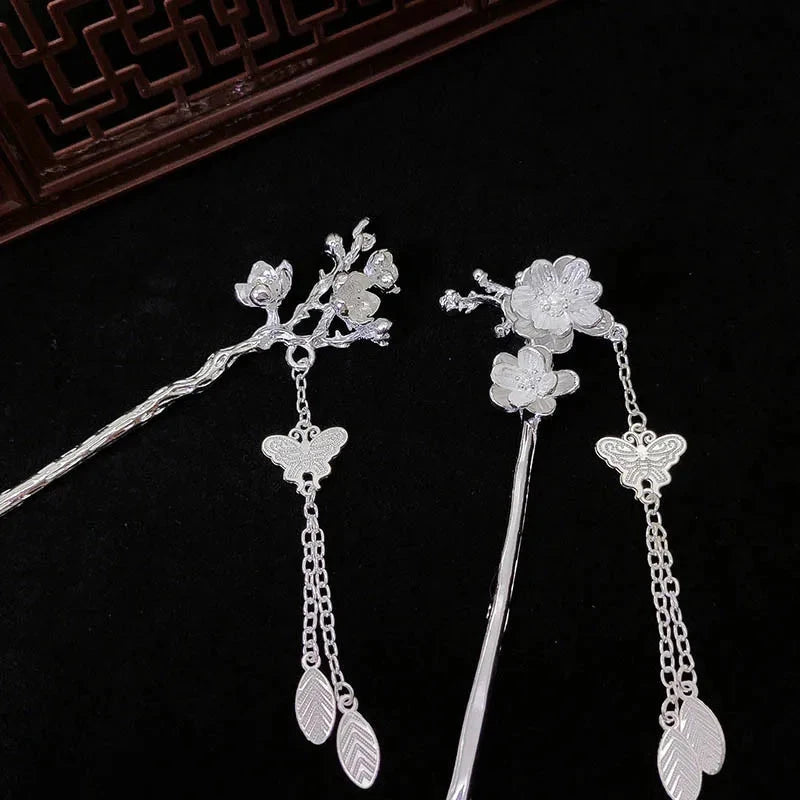 kawaiies-softtoys-plushies-kawaii-plush-Silver Peacock Tassel Chinese Style Hair Pin Accessories 